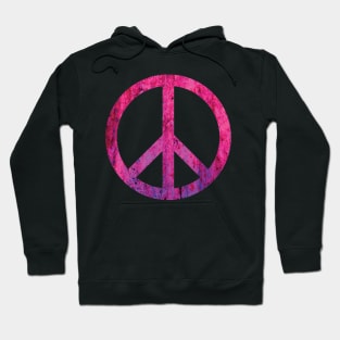 Peace Sign Distressed Weathered Rusty Design Hoodie